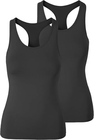 قمصان بيجامات نوم من TAIPOVE مع حمالة صدر مدمجة على الرف، قمصان قصيرة للتمرين للنساء، قطن Racerback، كاجوال 2 عبوة in Kuwait