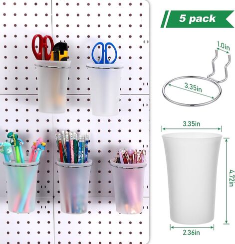 194 Pieces Pegboard Accessories Set Includes Pegboard Storage Basket, Organizer Bins, Organizer Cup with Cup Holder, Tissue Holder, Multiple Style Hook for Pegboard Organizing in Saudi Arabia