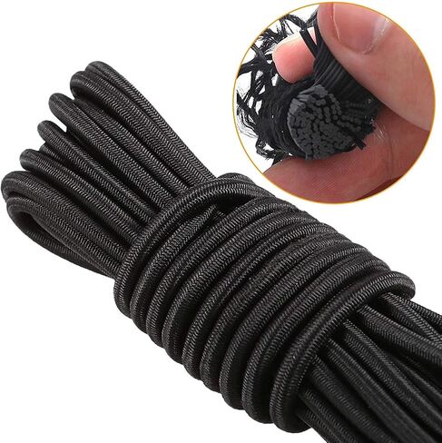 hlogree 1/4 "× 52 قدم الحبل صدمة بنجي، مرونة الكاياك تمتد سلسلة حبل مع السنانير الحبل صدمة بنجي، 4pcs الكرة حبال صدمة بنجي ربط أسفل حزام مقطورة لقوارب الكاياك اكسسوارات التخييم، في الهواء الطلق in Kuwait