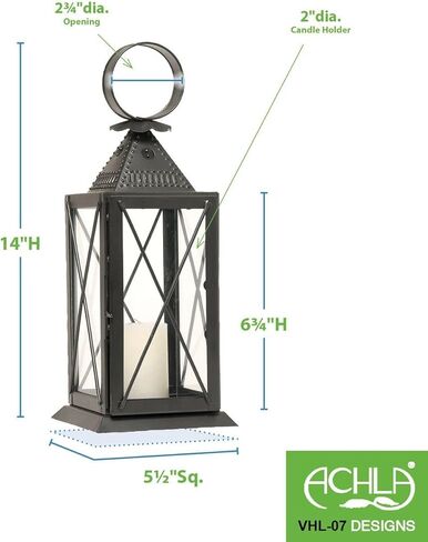 Achla Designs Raleigh Tavern Colonial Style Lantern للشموع أو LED in Kuwait