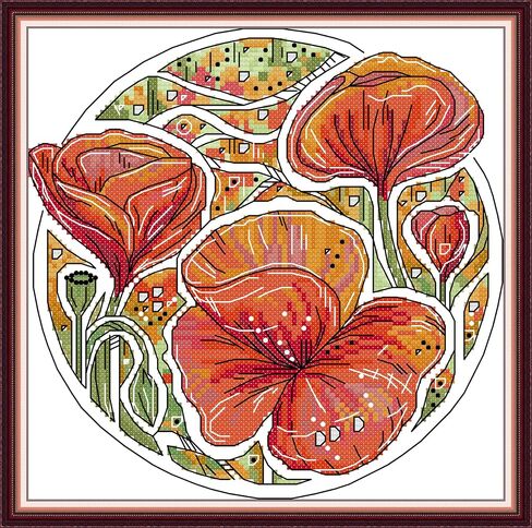 CaptainCrafts New Cross Stitch Kits Embroidery Kit Full Range Various Flower Types Round Pattern Printed and Unpreprint Fabrics Kits for Adults Beginners (Stamped 11CT, Iris) in Saudi Arabia