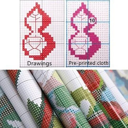 CaptainCrafts New Cross Stitch Kits Embroidery Kit Full Range Various Flower Types Round Pattern Printed and Unpreprint Fabrics Kits for Adults Beginners (Stamped 11CT, Iris) in Saudi Arabia