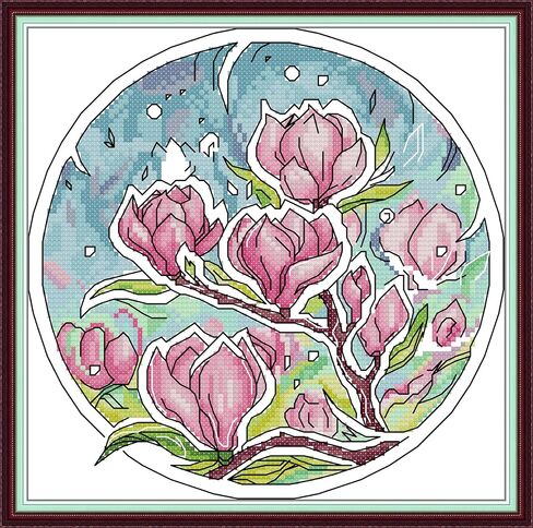 CaptainCrafts New Cross Stitch Kits Embroidery Kit Full Range Various Flower Types Round Pattern Printed and Unpreprint Fabrics Kits for Adults Beginners (Stamped 11CT, Iris) in Saudi Arabia