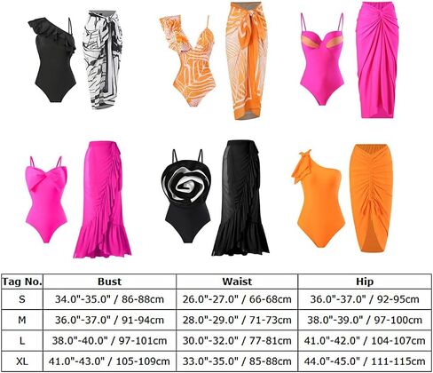 Women One-Piece Swimsuit with Cover up Wrap Skirt Sarong Bathing Suit Beach Outfit Summer in Saudi Arabia