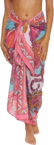 Trina Turk Women's Standard Meilani Pareo, Casual, Floral Print, Beach Cover Ups, Multicolor in Saudi Arabia