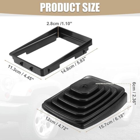 X AUTOHAUX 1 Set Shifter Boot and Retaining Bezel Kit لسيارة جيب رانجلر TJ 1997-2004 رقم 53000056/52078558 in Saudi Arabia