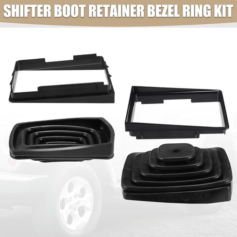 X AUTOHAUX 1 Set Shifter Boot and Retaining Bezel Kit لسيارة جيب رانجلر TJ 1997-2004 رقم 53000056/52078558 in Saudi Arabia