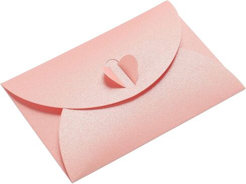 PATIKIL Mini Envelopes, 50 Pack Heart Clasp Tiny Items Storage Cute Present Card Holder for Wedding Greeting Party, Beige in Saudi Arabia