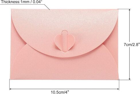 PATIKIL Mini Envelopes, 50 Pack Heart Clasp Tiny Items Storage Cute Present Card Holder for Wedding Greeting Party, Beige in Saudi Arabia