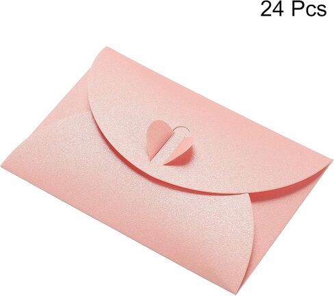 PATIKIL Mini Envelopes, 50 Pack Heart Clasp Tiny Items Storage Cute Present Card Holder for Wedding Greeting Party, Beige in Saudi Arabia