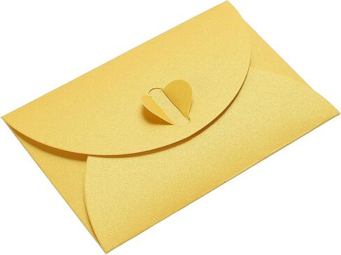 PATIKIL Mini Envelopes, 50 Pack Heart Clasp Tiny Items Storage Cute Present Card Holder for Wedding Greeting Party, Beige in Saudi Arabia