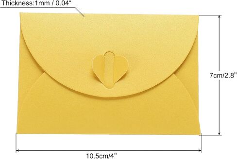 PATIKIL Mini Envelopes, 50 Pack Heart Clasp Tiny Items Storage Cute Present Card Holder for Wedding Greeting Party, Beige in Saudi Arabia