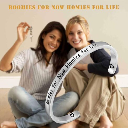 PLITI Roomie هدية الحجرة هدايا عيد ميلاد زميل الغرفة هدية شقة Roomie هدية الصداقة هدية العودة إلى المدرسة هدية Roomies الآن رفاق للحياة سوار لزملاء الغرفة in Saudi Arabia