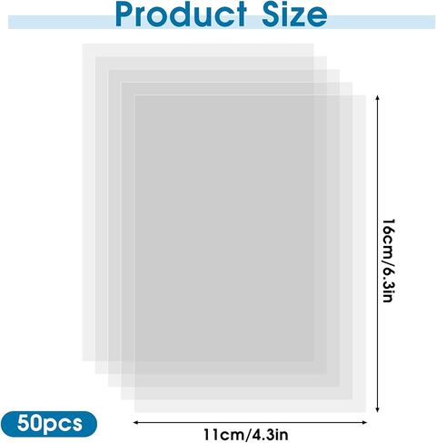 50 PCS Acetate Sheets Clear Acetate Sheets Plastic Heat Resistant, 4.3x6.3inch Blank Mylar Stencil Sheets Template Plastic for Quilting Stencils Vinyl Cutting and Crafts Album Photo in Saudi Arabia