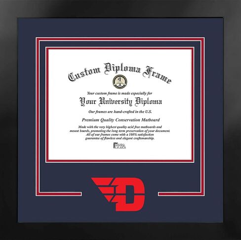 Campus Images NCAA Dayton Flyers Unisex Spirit Diploma Manhattan Black Frame with Bonus Lithograph, Black, One Size in Saudi Arabia