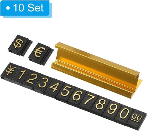 PATIKIL Price Cube Display Price Blocks Adjustable Removable Number Price Stand Black Counter Price Display for Retail White on Black, Ten Thousand Digit, 10 Set in Saudi Arabia