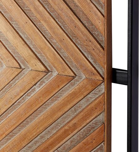 Deco 79 Wooden Geometric Home Wall Decor Linear Carved Wall Sculpture with Black Frame, Set of 2 Wall Art 32"W, 12"H, Brown in Saudi Arabia