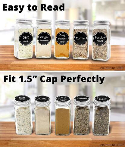 252 Preprinted 3" X 1.5" Chalkboard Pantry Labels Set w/Extra Write-on Stickers for Jars, Bottles, Containers & Canisters - Include an Exclusive Numbered Reference Sheet - Waterproof & Tear-Resistant in Saudi Arabia