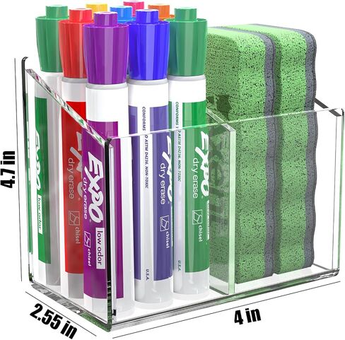 Magnetic Marker Holder for Whiteboard, Magnetic Pen Pencil Holder, Magnetic Dry Erase Marker Holder, Adhesive Strong Magnet Marker Cup Organizer for Whiteboard, Fridge, School, Classroom in Saudi Arabia