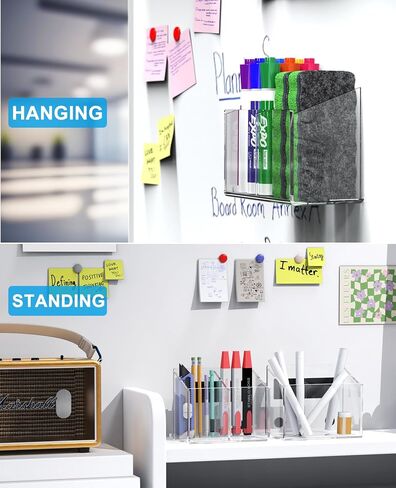 Magnetic Marker Holder for Whiteboard, Magnetic Pen Pencil Holder, Magnetic Dry Erase Marker Holder, Adhesive Strong Magnet Marker Cup Organizer for Whiteboard, Fridge, School, Classroom in Saudi Arabia