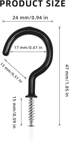30 قطعة من خطافات الأكواب، خطاطيف تعليق السقف، خطافات كأس المسمار، خطاطيف تثبيت سوداء شديدة التحمل، حامل خطاف للأكواب للتعليق، مفتاح كوب الشاي، للاستخدام الداخلي والخارجي in Kuwait