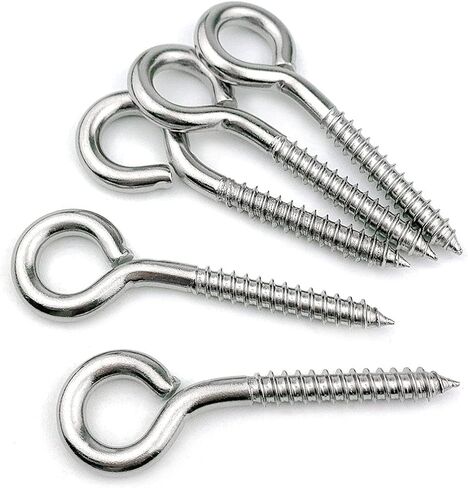 12 قطعة 3.2 "304 الفولاذ المقاوم للصدأ عيون المسمار السنانير ، مسامير التنصت الثقيلة خطاطيف تعليق المسمار في حلقة خطاف العين in Kuwait