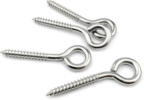 12 قطعة 3.2 "304 الفولاذ المقاوم للصدأ عيون المسمار السنانير ، مسامير التنصت الثقيلة خطاطيف تعليق المسمار في حلقة خطاف العين in Kuwait