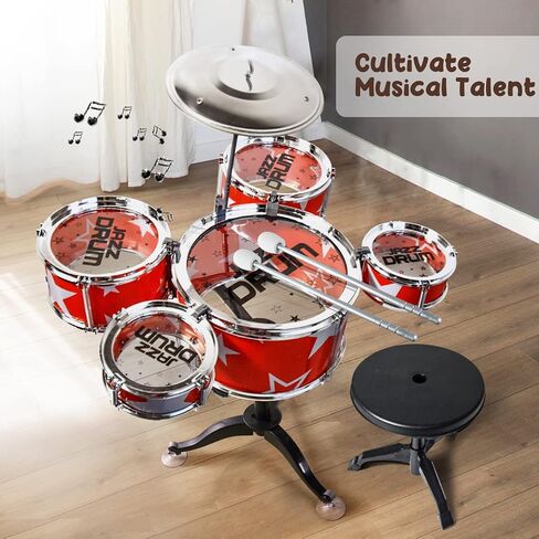 مجموعة طبول للأطفال الصغار من سن 1 إلى 3 فتيات، مجموعة طبول للأطفال، مجموعة طبول موسيقية، ألعاب طبلة جاز للأطفال للأعمار من 1 إلى 3 سنوات in Kuwait