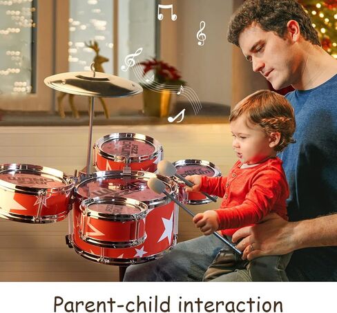 مجموعة طبول للأطفال الصغار من سن 1 إلى 3 فتيات، مجموعة طبول للأطفال، مجموعة طبول موسيقية، ألعاب طبلة جاز للأطفال للأعمار من 1 إلى 3 سنوات in Kuwait