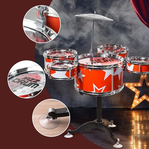 مجموعة طبول للأطفال الصغار من سن 1 إلى 3 فتيات، مجموعة طبول للأطفال، مجموعة طبول موسيقية، ألعاب طبلة جاز للأطفال للأعمار من 1 إلى 3 سنوات in Kuwait