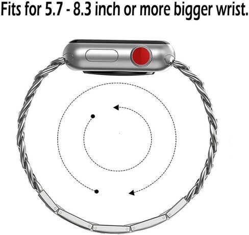 Compatible Apple Watch Band for Woman Man 41mm 38mm 40mm, Stainless Steel Cowboy Style for iWatch Series 9 8 7 6 5 4 3 2 se Bracelet (Black) in Kuwait
