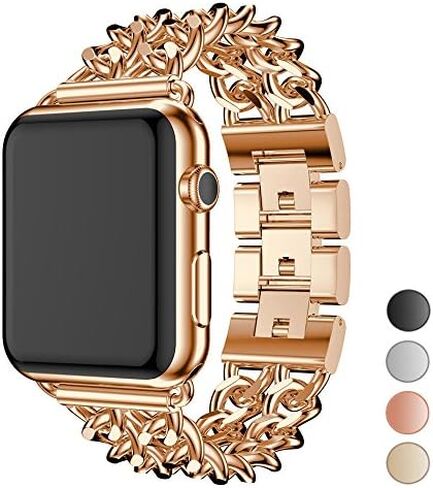 Compatible Apple Watch Band for Woman Man 41mm 38mm 40mm, Stainless Steel Cowboy Style for iWatch Series 9 8 7 6 5 4 3 2 se Bracelet (Black) in Kuwait