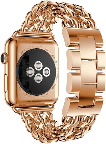 Compatible Apple Watch Band for Woman Man 41mm 38mm 40mm, Stainless Steel Cowboy Style for iWatch Series 9 8 7 6 5 4 3 2 se Bracelet (Black) in Kuwait