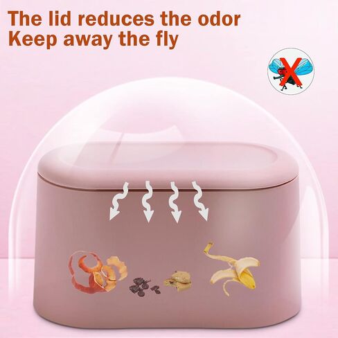 Mini Desk Trash Can with Lid with 90 Pcs Trash Bag, Lint Bin 0.5 Gallon Countertop Waste Bin for Table Tiny Garbage Can for Office Bedroom (Pink) in Saudi Arabia