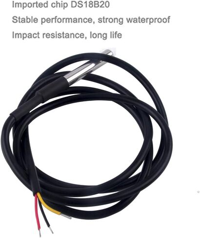 5PCS DS18B20 Temperature Sensor, Waterproof Temp Digital Thermal Stainless Steel Tube Probe 3M 118.1 inch for Raspberry pi, Arduino in Saudi Arabia