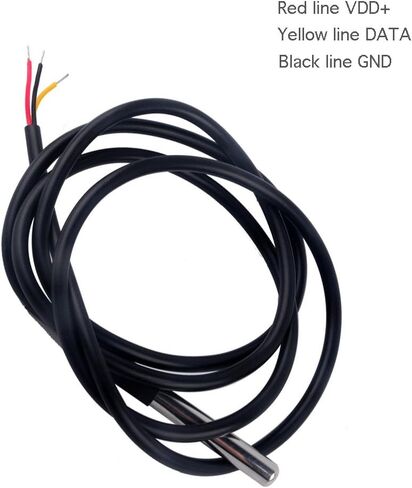 5PCS DS18B20 Temperature Sensor, Waterproof Temp Digital Thermal Stainless Steel Tube Probe 3M 118.1 inch for Raspberry pi, Arduino in Saudi Arabia