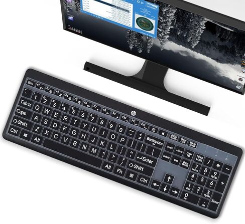 غطاء لوحة مفاتيح مطبوع كبير متوافق مع لوحة المفاتيح اللاسلكية HP 230 235 ولوحة مفاتيح الكمبيوتر المكتبي HP مع واقي لوحة المفاتيح الرقمية - وردي متدرج in Kuwait