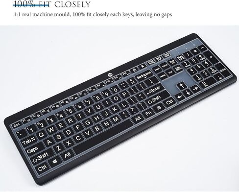 غطاء لوحة مفاتيح مطبوع كبير متوافق مع لوحة المفاتيح اللاسلكية HP 230 235 ولوحة مفاتيح الكمبيوتر المكتبي HP مع واقي لوحة المفاتيح الرقمية - وردي متدرج in Kuwait