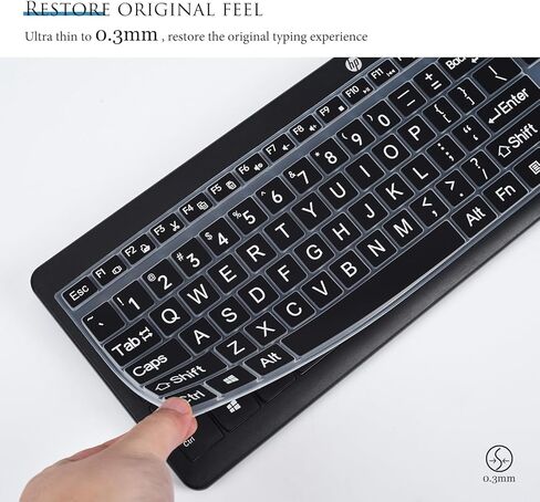 غطاء لوحة مفاتيح مطبوع كبير متوافق مع لوحة المفاتيح اللاسلكية HP 230 235 ولوحة مفاتيح الكمبيوتر المكتبي HP مع واقي لوحة المفاتيح الرقمية - وردي متدرج in Kuwait