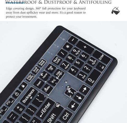 غطاء لوحة مفاتيح مطبوع كبير متوافق مع لوحة المفاتيح اللاسلكية HP 230 235 ولوحة مفاتيح الكمبيوتر المكتبي HP مع واقي لوحة المفاتيح الرقمية - وردي متدرج in Kuwait