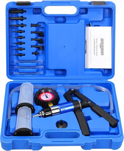 مجموعة أدوات نزيف الفرامل والقابض اليدوية، مضخة تفريغ يدوية، جهاز اختبار ضغط الفرامل، أداة نظام نزيف سائل الفرامل مع حقيبة محول in Kuwait