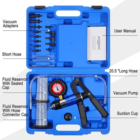 مجموعة أدوات نزيف الفرامل والقابض اليدوية، مضخة تفريغ يدوية، جهاز اختبار ضغط الفرامل، أداة نظام نزيف سائل الفرامل مع حقيبة محول in Kuwait