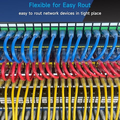 Cat6 Ethernet Patch Cable 10 ft (10 Pack), Cat6 Patch Cable for Data Centers, Cat 6 Patch Cable 10G, Network Patch Cables for Home and Enterprise Network -Blue in Kuwait