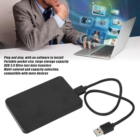 محرك الأقراص الصلبة الخارجي Zunate HDD USB 3.0 التوصيل والتشغيل، محرك الأقراص الصلبة المحمول، 160/250/320/500 جيجابايت/1 تيرابايت، قرص صلب متنقل للعديد من أجهزة تخزين البيانات (500 جيجابايت) in Kuwait