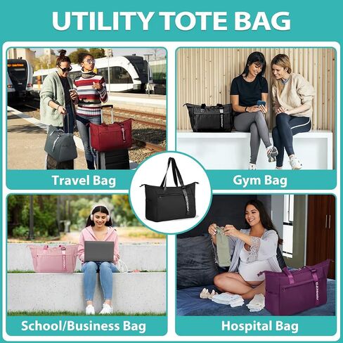 CANWAY Large Travel Tote Bag - Weekender Duffle Bag for Women, Carry on Duffel Bag with Multi Pockets for Travel/Shop/Gym in Saudi Arabia