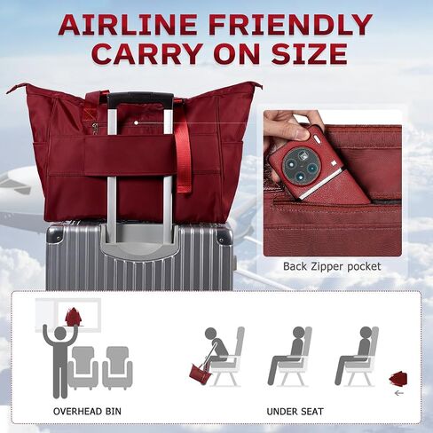 CANWAY Large Travel Tote Bag - Weekender Duffle Bag for Women, Carry on Duffel Bag with Multi Pockets for Travel/Shop/Gym in Saudi Arabia