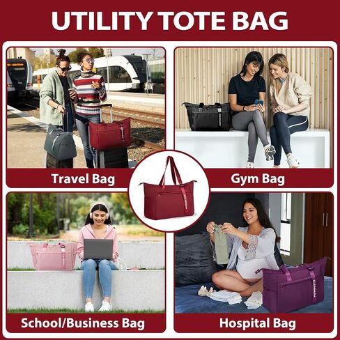 CANWAY Large Travel Tote Bag - Weekender Duffle Bag for Women, Carry on Duffel Bag with Multi Pockets for Travel/Shop/Gym in Saudi Arabia