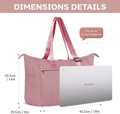 CANWAY Large Travel Tote Bag - Weekender Duffle Bag for Women, Carry on Duffel Bag with Multi Pockets for Travel/Shop/Gym in Kuwait