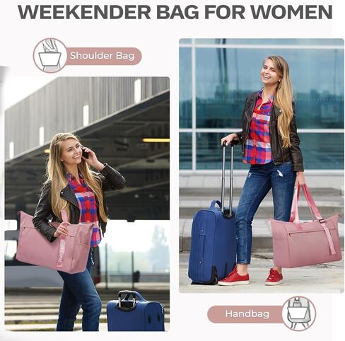 CANWAY Large Travel Tote Bag - Weekender Duffle Bag for Women, Carry on Duffel Bag with Multi Pockets for Travel/Shop/Gym in Kuwait