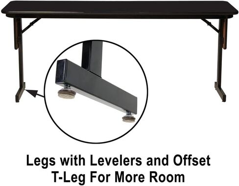 Panel Leg Adj (HPL) Seminar Tables, 18"x72", Black Granite in Saudi Arabia